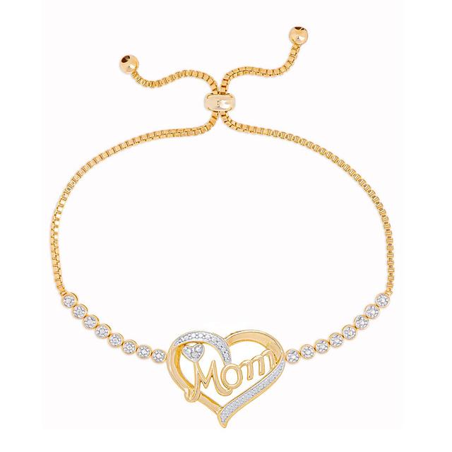 Accents by Gianni Argento Diamond Accent Mom Heart Bracelet