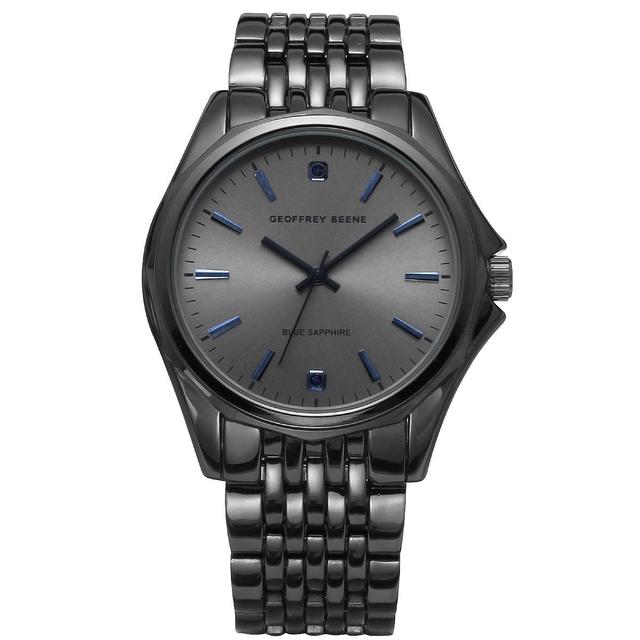 Mens Geoffrey Beene Gunmetal-Tone Blue Sapphire Watch - GBB0028GU