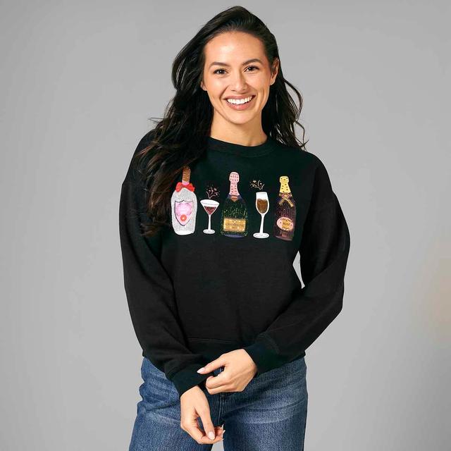 Womens Tru Self Drop Shoulder Champagne Fleece Sweatshirt