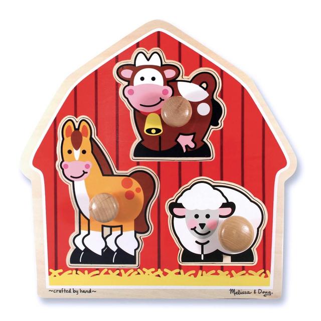 Melissa & Doug(R) 3pc. Barnyard Animals Jumbo Knob Wooden Puzzle