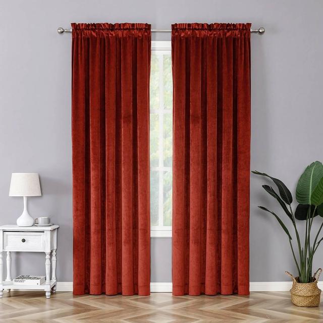 Egyptian Velvet Solid Rod Pocket Panel Curtain
