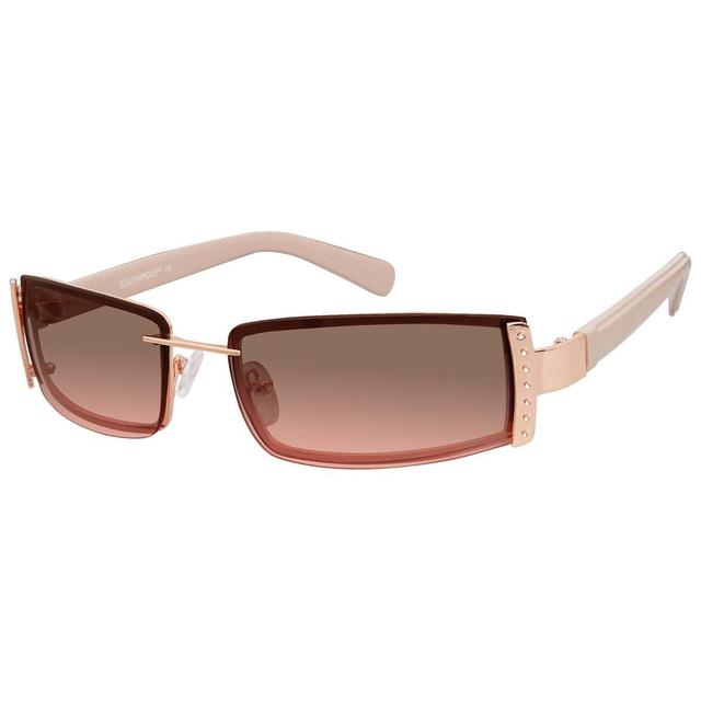 Womens SOUTHPOLE Combo Rectangle Heavy Metal Sunglasses