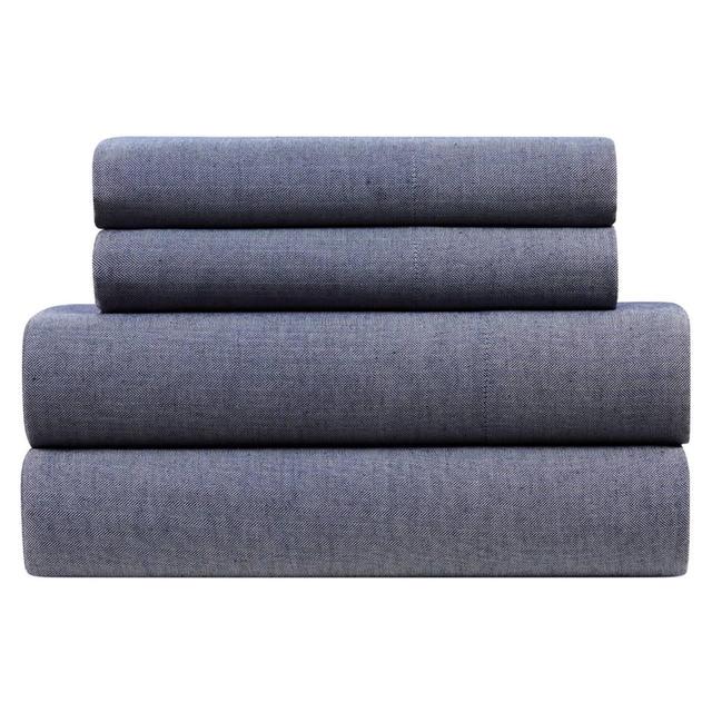 Kathy Ireland Herringbone Twill 4pc. Cotton Rich Sheet Set