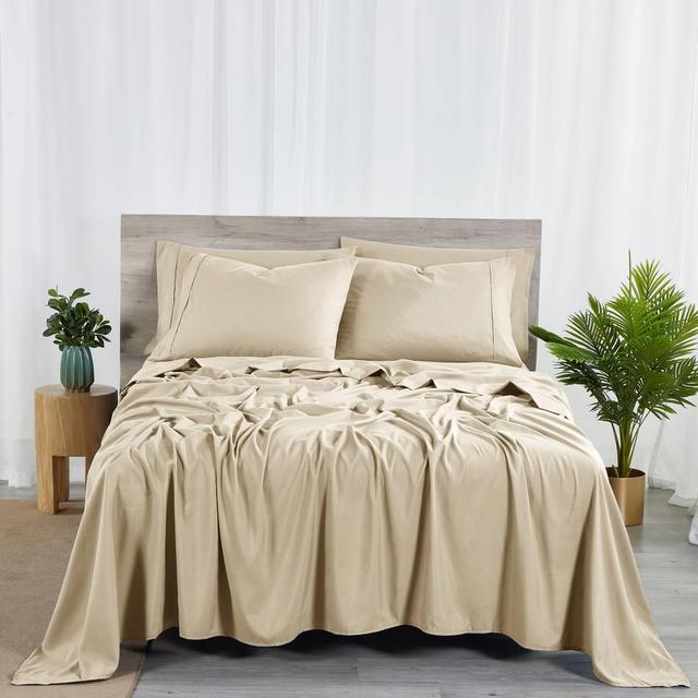 Bibb Home 2000TC 6pc. Bamboo Sheet Set with Suregrip