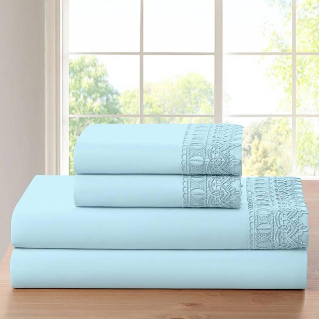 Bamboo Comfort Bamboo Lace Crochet Embroidery 4pc. Sheet Set