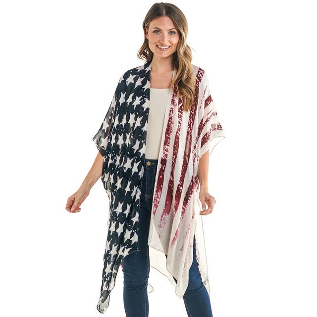 Womens Modena USA Flag Kimono