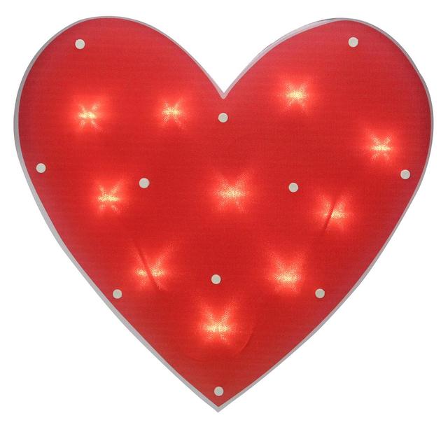 Northlight Seasonal Lighted Red Heart Window Silhouette