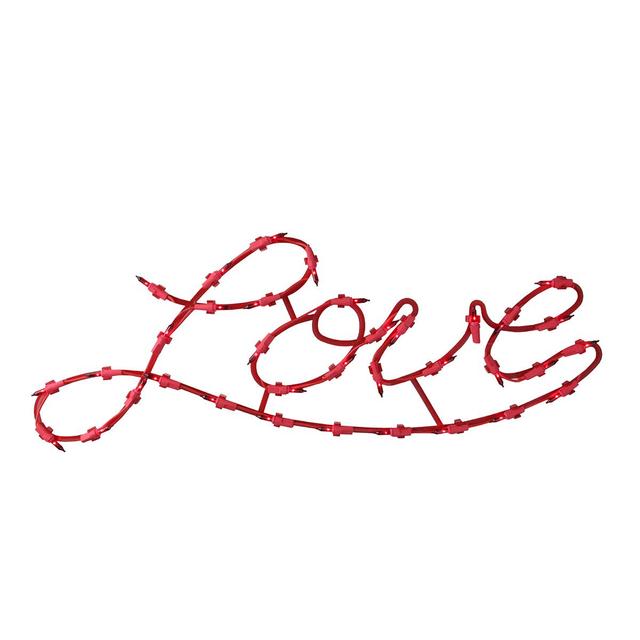 Northlight Seasonal Lighted Red Love Script Window Silhouette