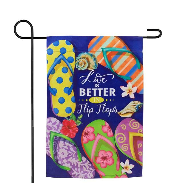 Northlight Seasonal Life is Better in Flip Flops Garden Flag