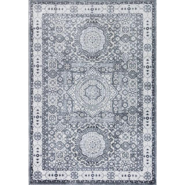 Rugs America(tm) Hailey Ice Cube Silver Abstract Vintage Area Rug
