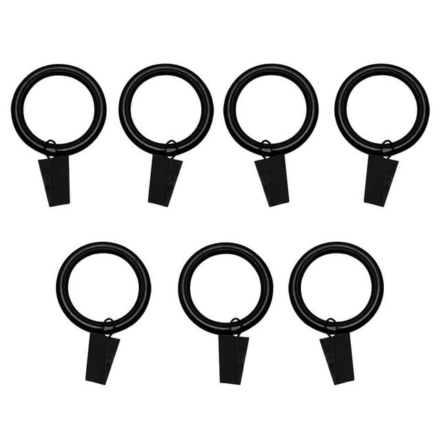 Clip Rings for 5/8-3/4in. Curtain Rod - Black