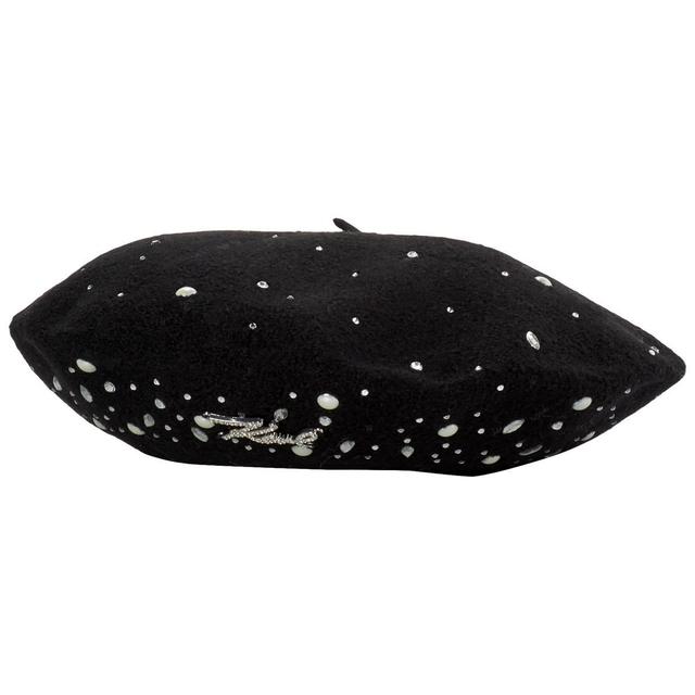 Womens Karl Lagerfeld Crystal Beret with Karl Logo