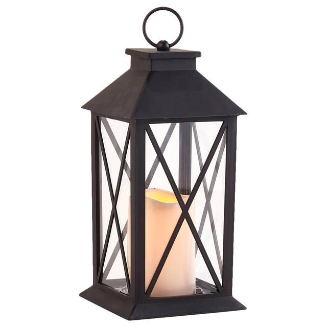 Battery Opperated LED X-Design Plastic Lantern