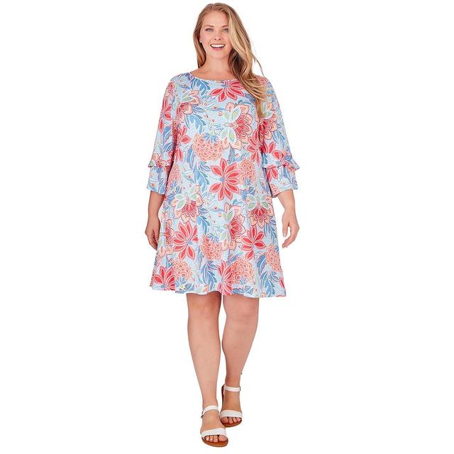 Plus Size Ruby Rd. Must Haves II Ruffle Sleeve Floral Shift Dress