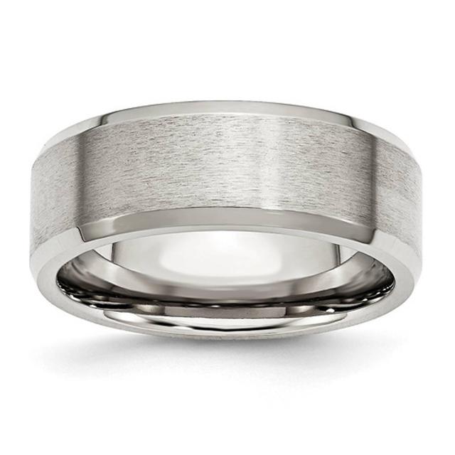 Mens Gentlemen's Classics(tm) Flat Beveled Edge & Polished Band