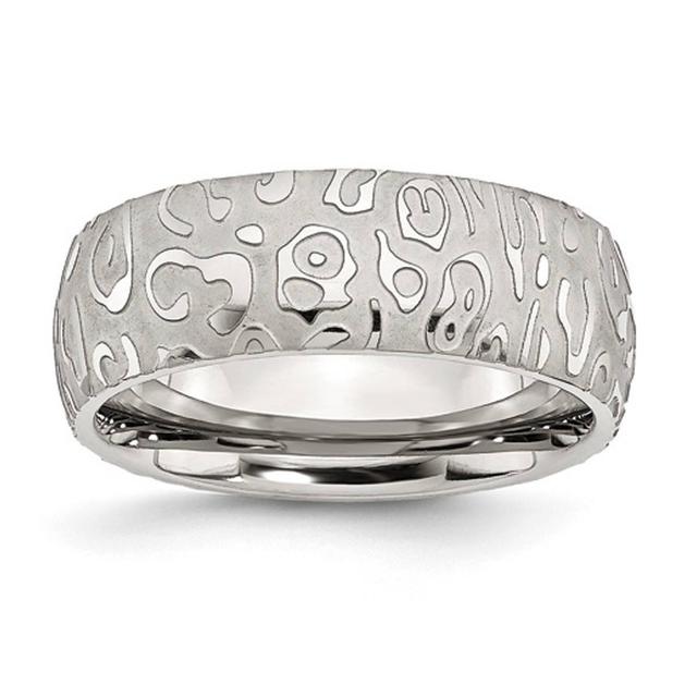 Mens Gentlemen's Classics(tm) Textured Stainless Steel 8mm Band