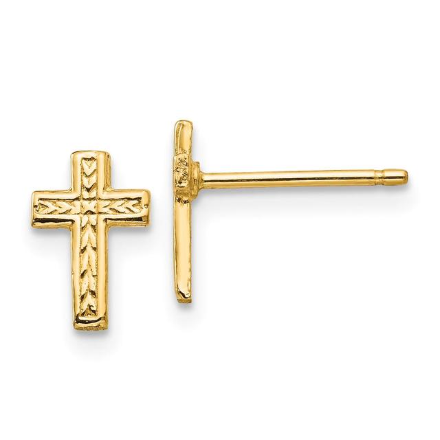 Gold Classics(tm) 14kt. Cross Stud Earrings