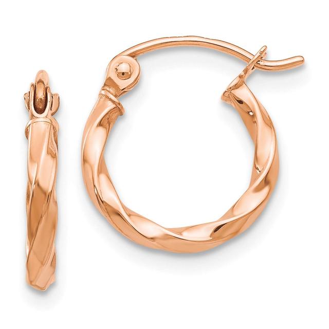 Gold Classics(tm) 14kt. Twisted Rose Gold Hoop Earrings
