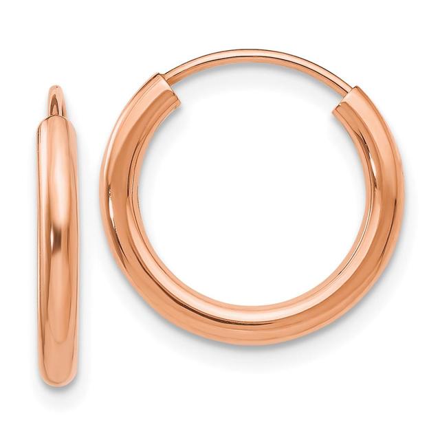 Gold Classics(tm) 15mm. 14kt. Rose Gold Polished Hoop Earrings