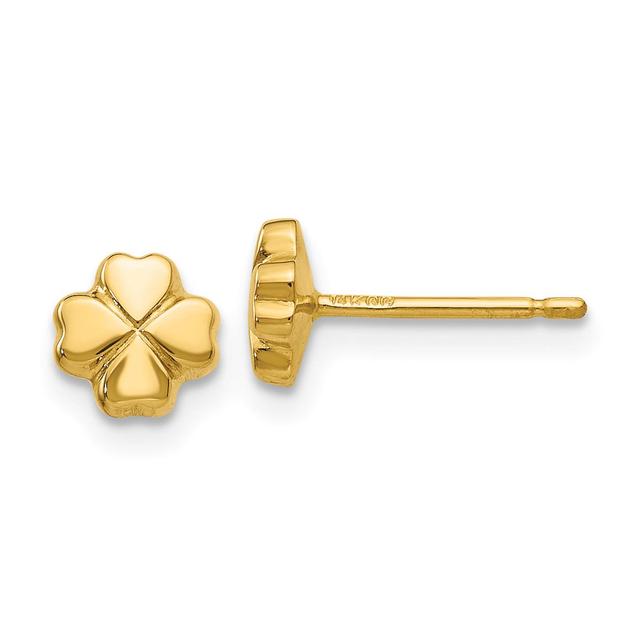Gold Classics(tm) 14kt.  4 Leaf Clover Stud Earrings