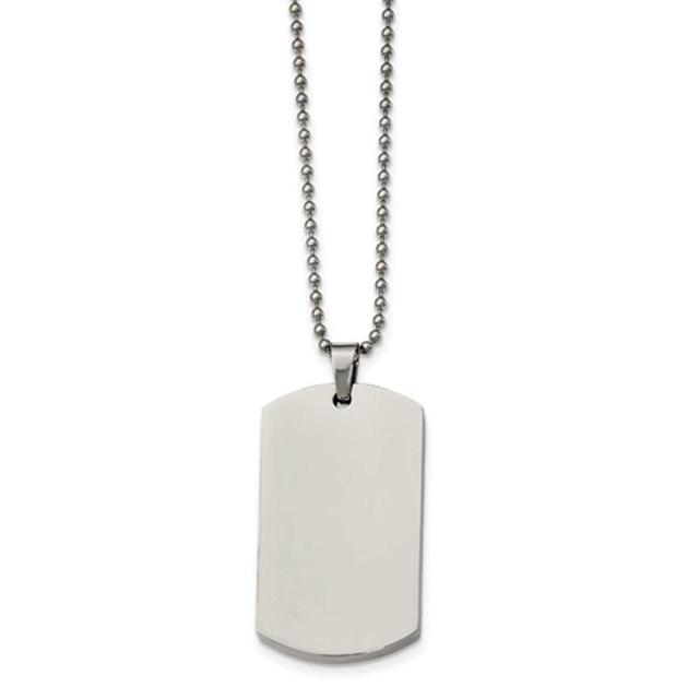 Mens Gentlemen's Classics(tm) Rounded 4mm Edge Dog Tag Necklace