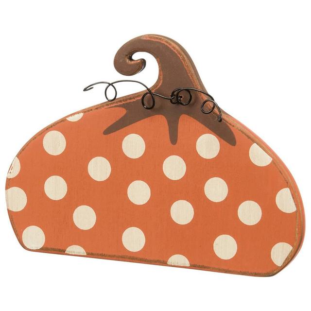 Primitives By Kathy Dot Pumpkin Stand Up Sitter