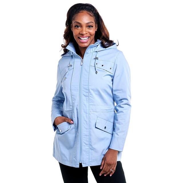 Womens Nicole Miller Anorak Jacket w/Stripe Hood Lining