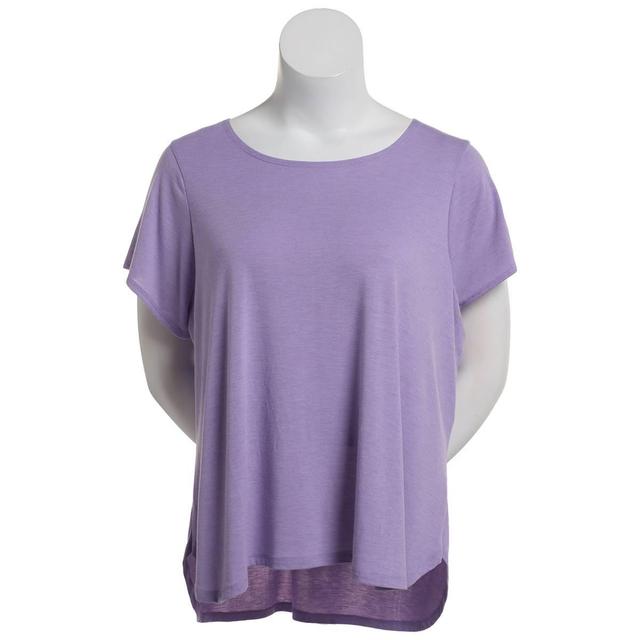 Plus Size Leah Scoop Neck Tee Keyhole Back Top