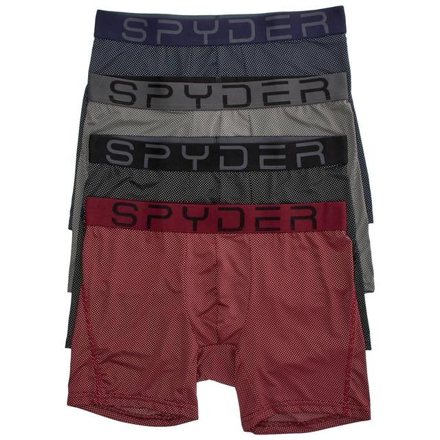 Mens Spyder Nylon Mesh Knit Boxer Briefs - Burgundy/Black