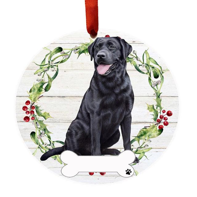 E&S Pets Black Labrador Full Body Wreath Ornament