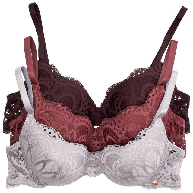 Womens Danskin 3pk. Lace Push-Up Bras DS55834-3PKAG