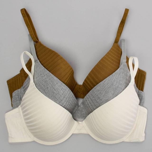 Womens Danskin 3pk. Rayon Spandex Rib Light Bras DS6137-3PKP