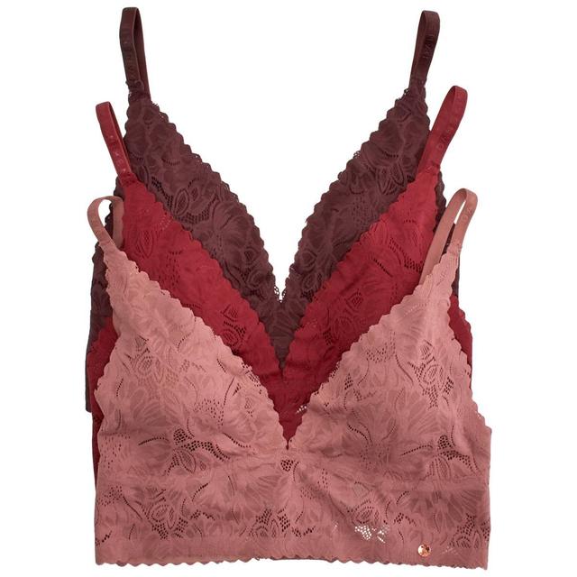 Womens Danskin 3pk. Plunge Bralettes w/Scallop Edge DS1263-3PKA