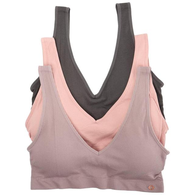 Womens Danskin 3pk. Pullover Deep V Bralettes DS8233-3PKBA