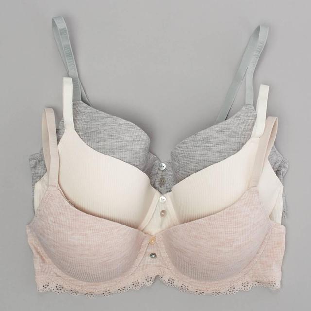Womens Laura Ashley(R) 3pk. Molded Bra w/Lace Trim LS6355-3PKT