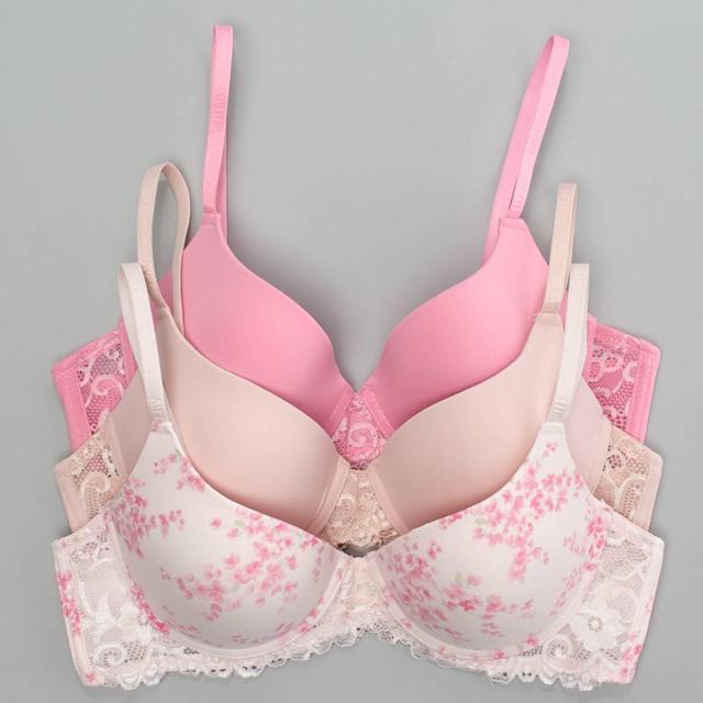 Womens Laura Ashley(R) 3pk. Brushed Push-Up Bras - LS6497-3PKH