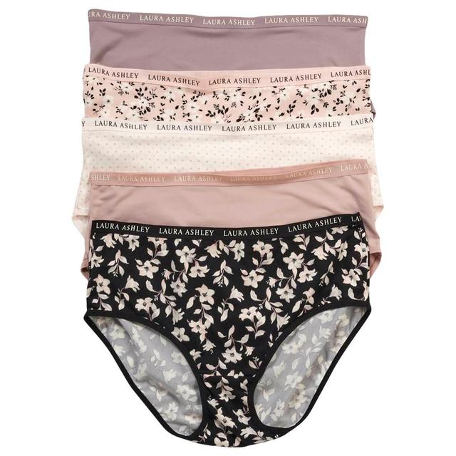 Womens Laura Ashley(R) 5pk. Brushed Micro Brief Panties LS3208-5PKR