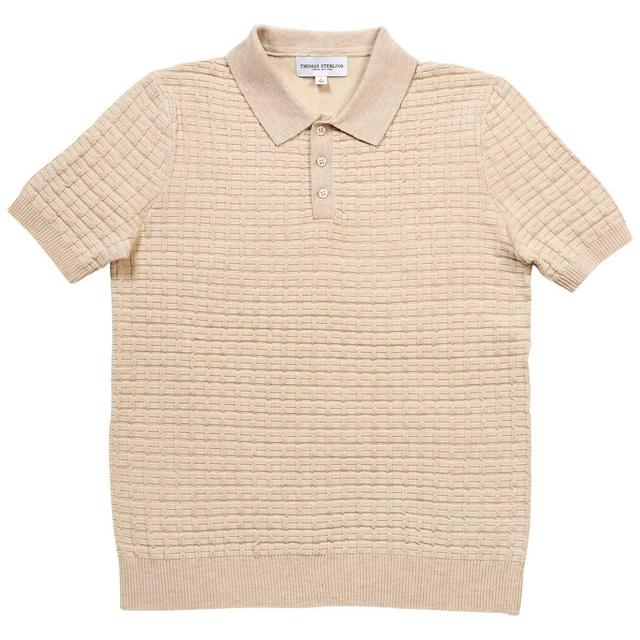 Men's Eco-Friendly Recycled Texture Polo Sweater - Sustainable Style