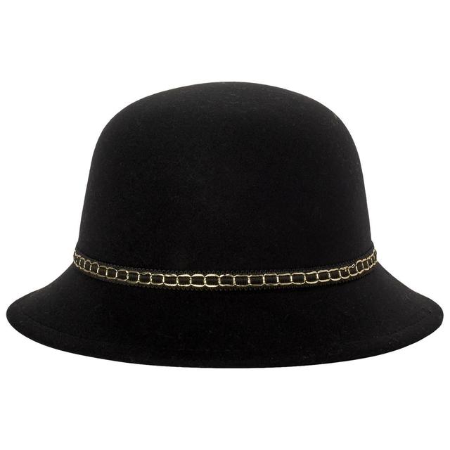 Womens Madd Hatter Gold Trim Cloche Hat