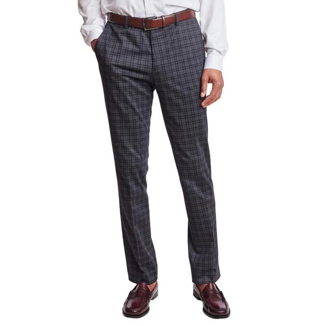 Mens Paisley & Gray(R) Plaid Dress Pants - Grey/Burgundy