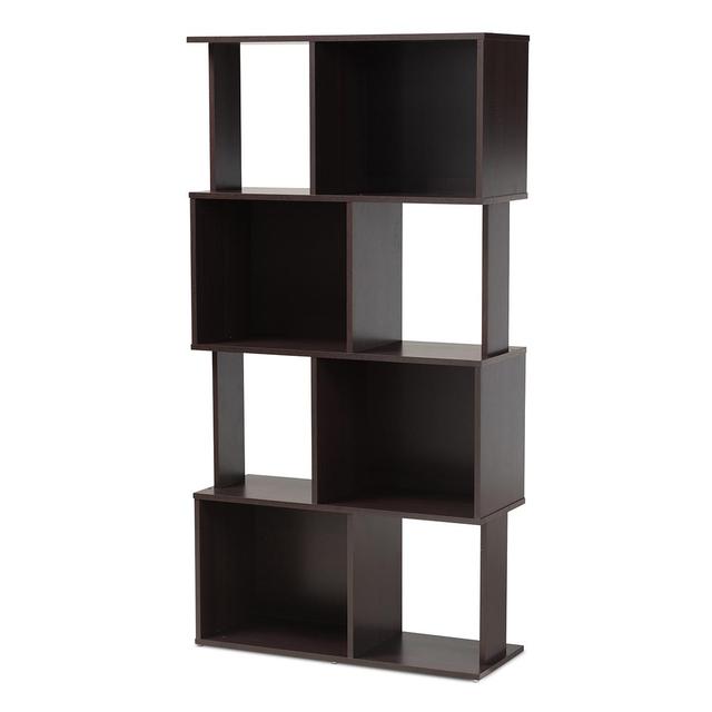 Baxton Studio Riva Geometric Wood Bookshelf