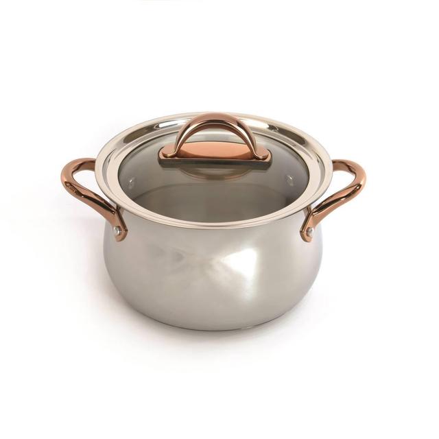 BergHOFF Ouro Stainless Steel Stockpot 8in. with Glass Lid