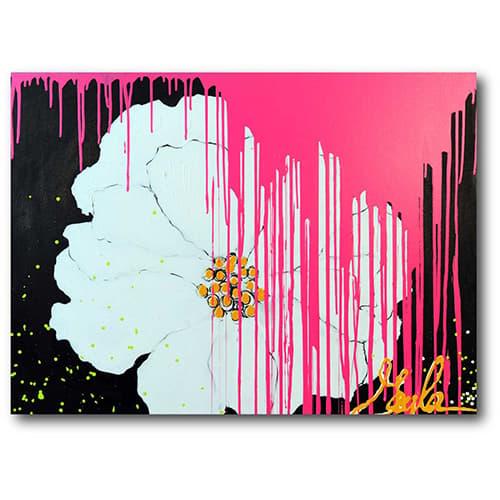 Courtside Market Mod Flowers Hot Pink Wall Art