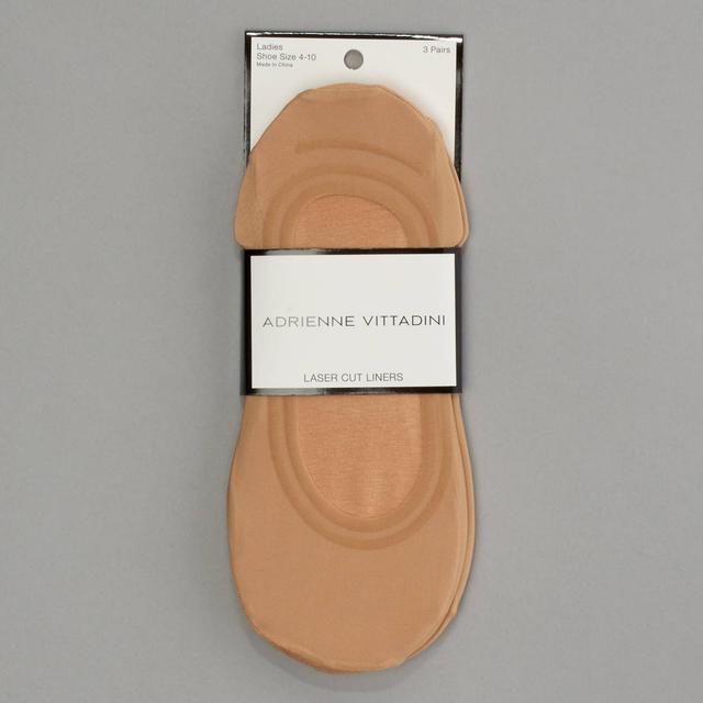 Womens Adrienne Vittadini 3pk. Laser Cut Foot Liner Socks