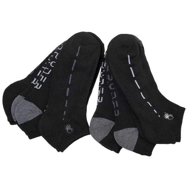 Mens Spyder 6pk. Dotted Line Accent Low Cut Socks - Black