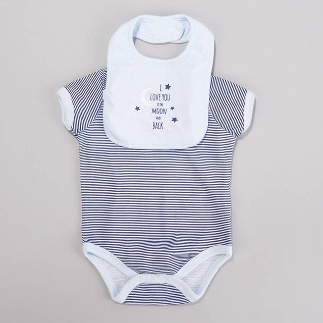 Baby Boy (NB-9M) Mini Hop Love You To The Moon Bodysuit & Bib