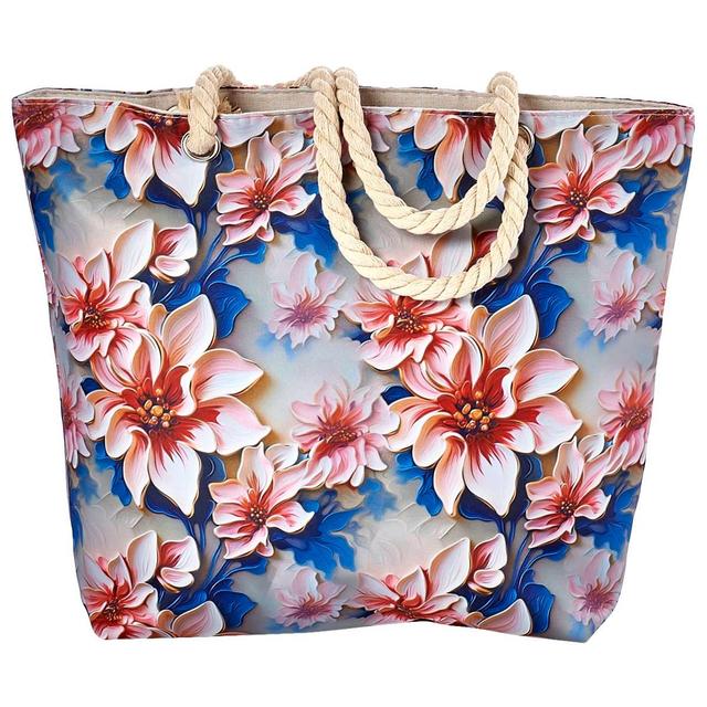 Renshun 3D White Floral Tote