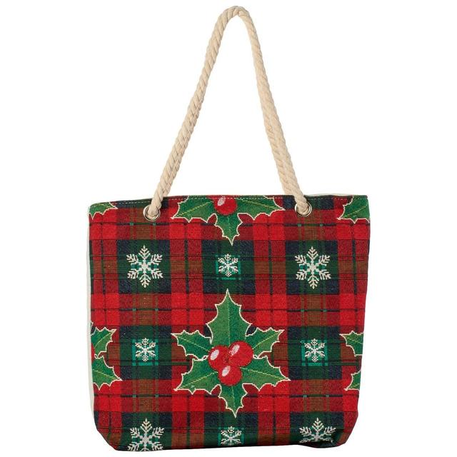 Renshun Holly Plaid Tapestry Tote
