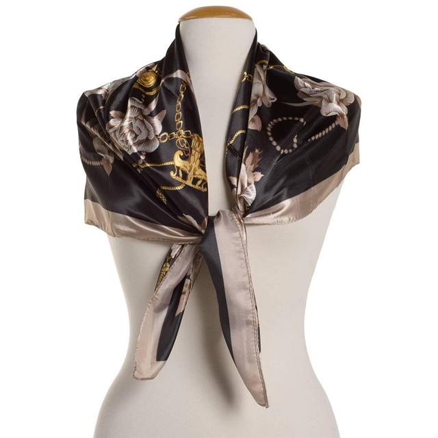 Womens Renshun 90cm All Over Floral Silky Square Scarf