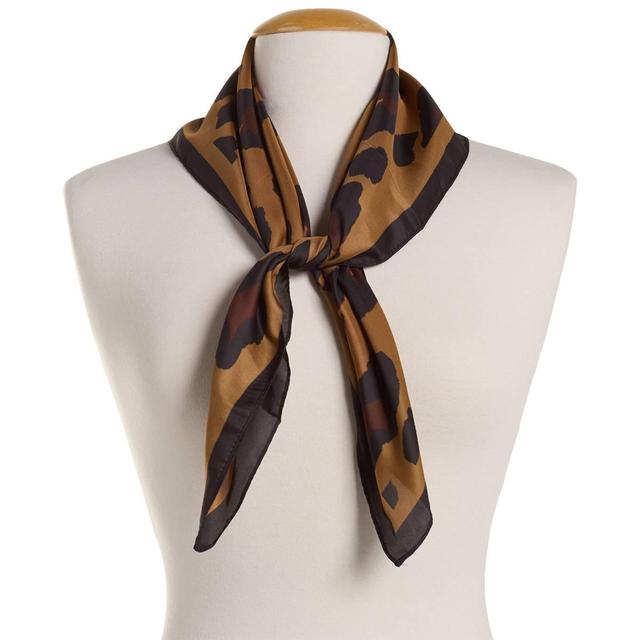 Womens Renshun Silky Animal Square Scarf